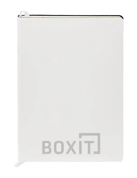 Fabrizio White Soft Cover 5.75 x 8.125 Journal w/BoxIt logo