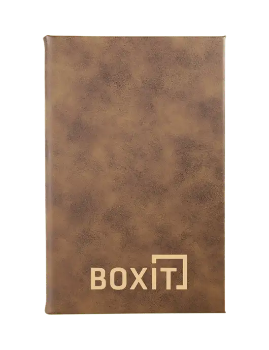 Rustic Leatherette 5.25 x 8.25 Journal w/BoxIt logo
