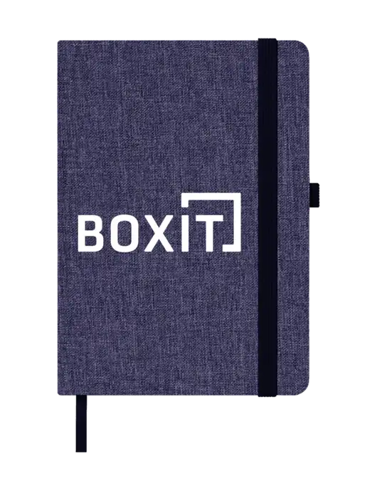 Twill Navy Heathered 5 x 7 Journal w/BoxIt logo