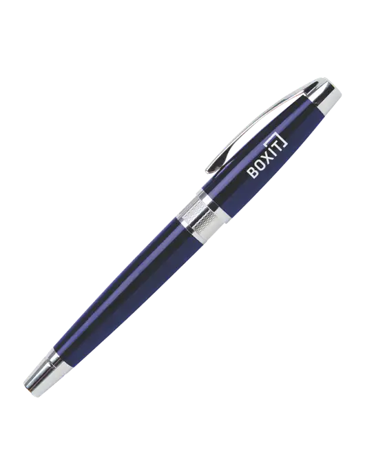 Masscotti Navy Rollerball Pen - Black Ink w/BoxIt logo