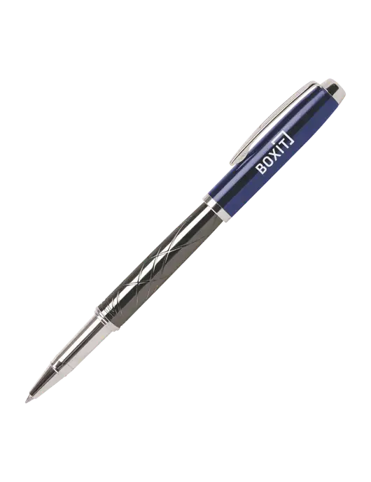 Modernist Blue Rollerball Pen - Black Ink w/BoxIt logo