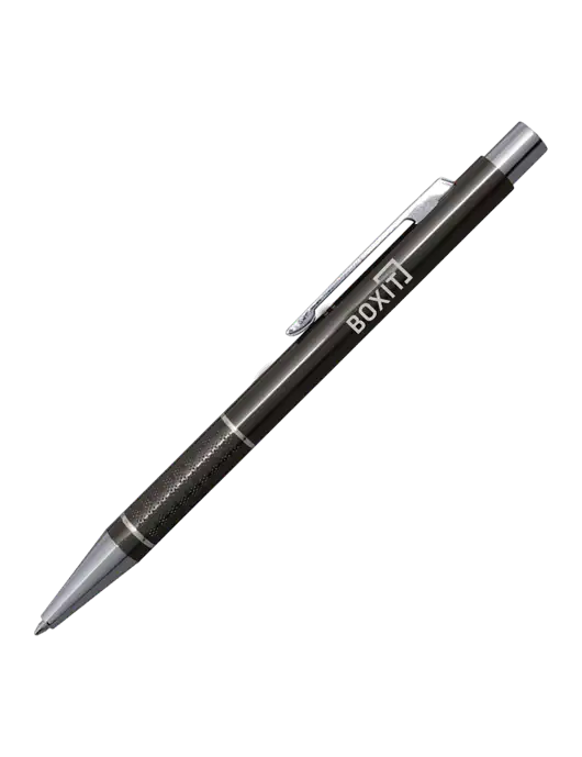 St George Gunmetal Pen - Blue Ink w/BoxIt logo