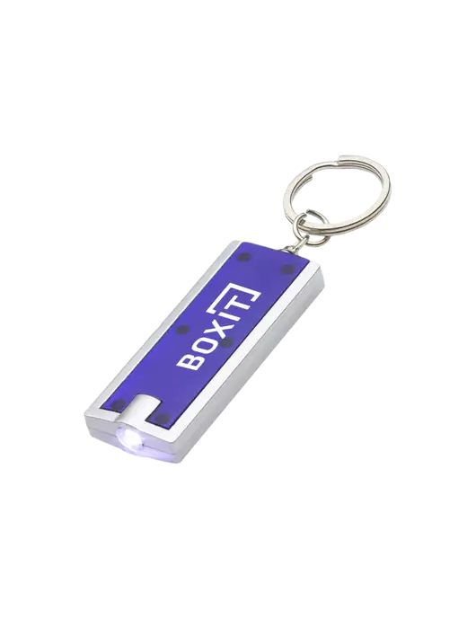 Simple Touch Blue LED Keychain w/BoxIt logo
