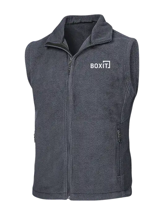 Dark Grey Fleece Vest w/BoxIt logo