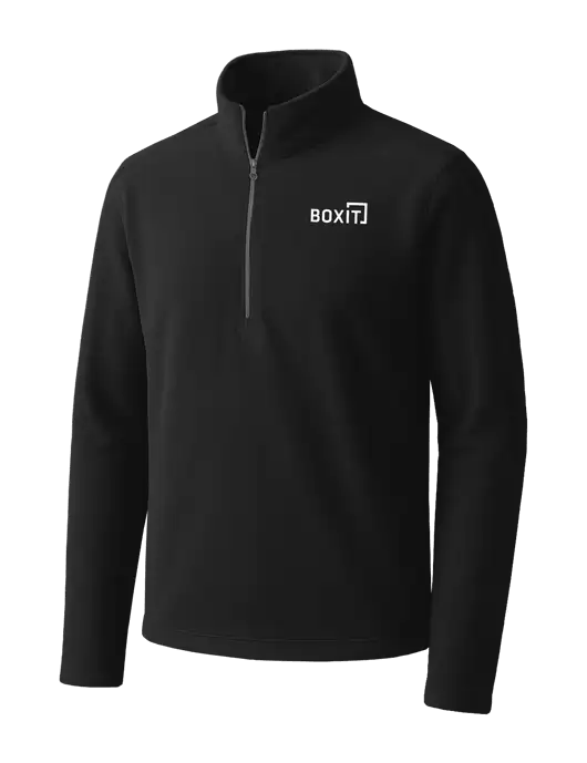Black Microfleece 1/2 Zip Pullover w/BoxIt logo