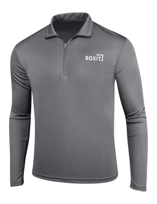 Medium Grey PosiCharge Competitor 1/4 Zip Pullover w/BoxIt logo