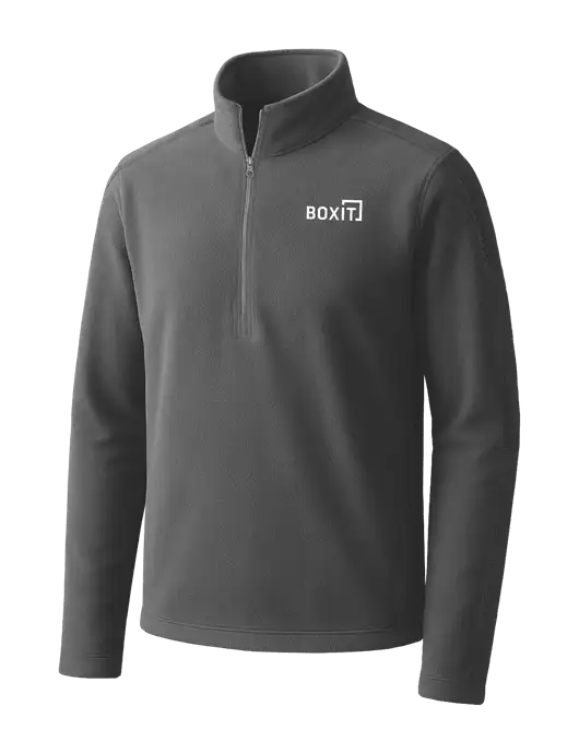 Medium Grey Microfleece 1/2 Zip Pullover w/BoxIt logo