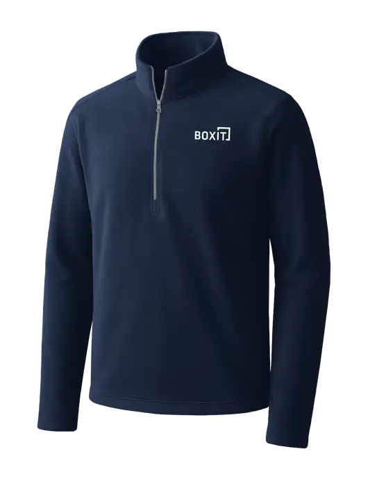 Navy Microfleece 1/2 Zip Pullover w/BoxIt logo