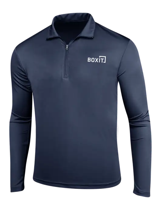 Navy PosiCharge Competitor 1/4 Zip Pullover w/BoxIt logo