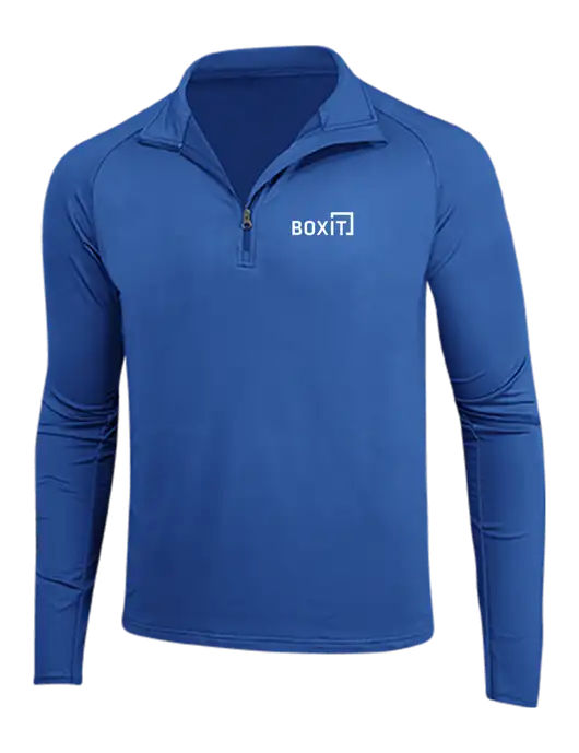 Dark Royal Sport Wick Stretch 1/4 Zip Pullover w/BoxIt logo