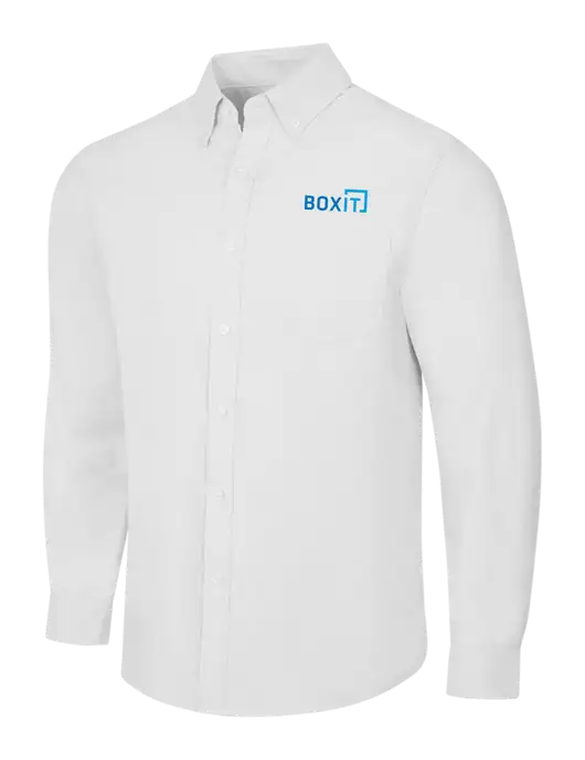 White SuperPro Oxford Shirt w/BoxIt logo