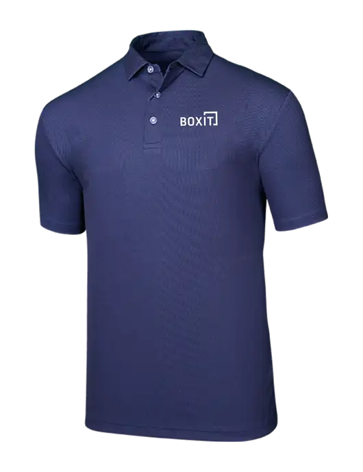 Callaway Birdseye Navy Polo w/BoxIt logo