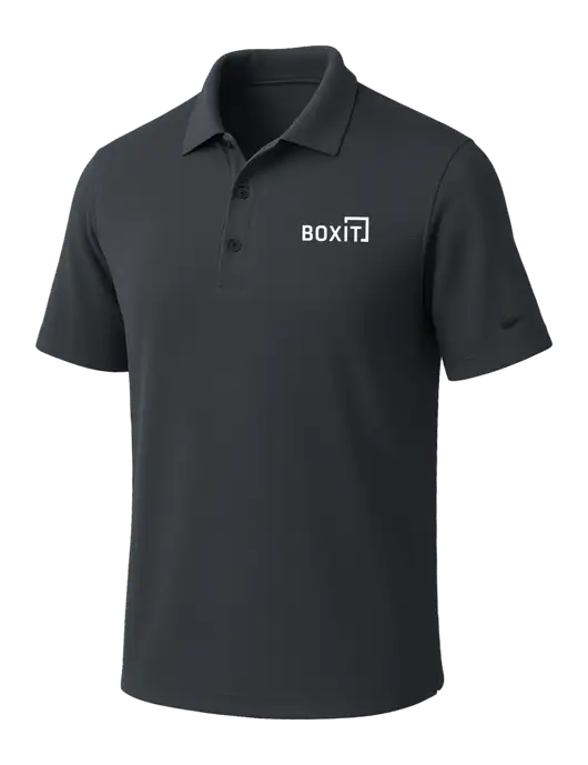 NIKE Dark Grey Dri-Fit Micro Pique Polo w/BoxIt logo