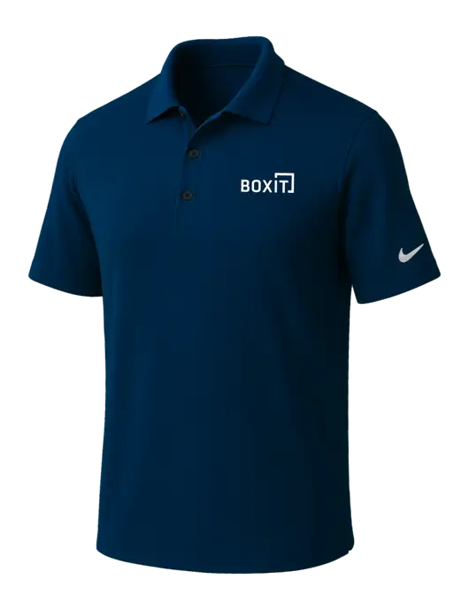 NIKE Navy Dri-Fit Micro Pique Polo w/BoxIt logo