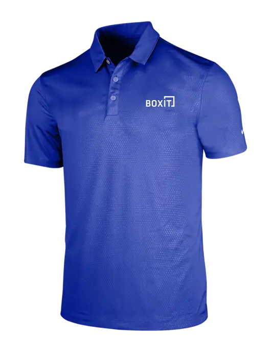 NIKE Dark Royal Dri-Fit Embossed Tri-Blade Polo w/BoxIt logo