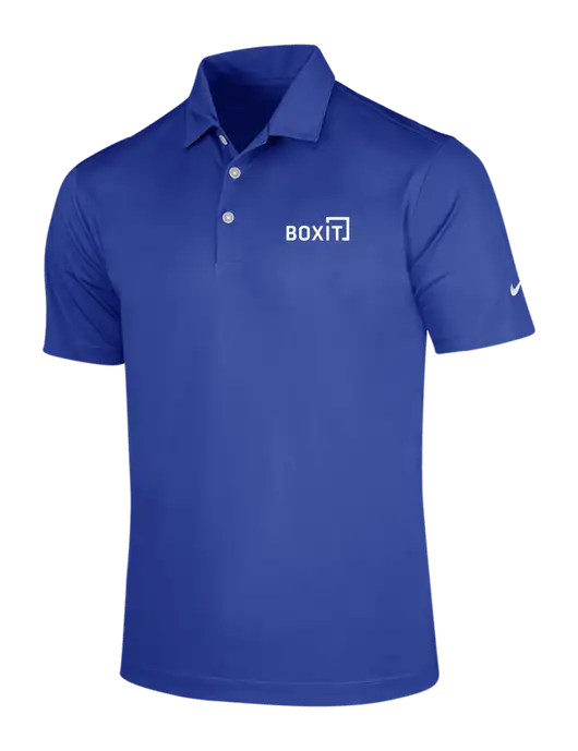 NIKE Dark Royal Dri-Fit Vertical Mesh Polo w/BoxIt logo