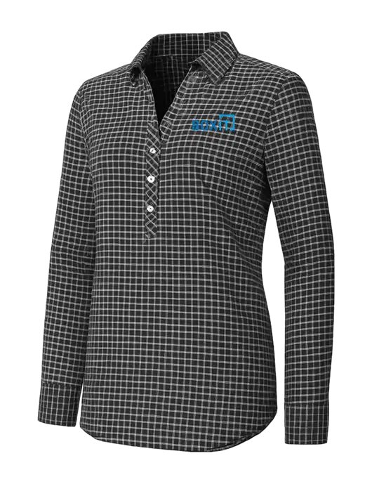 Womens Dark Grey/White City Stretch Shirt w/BoxIt logo