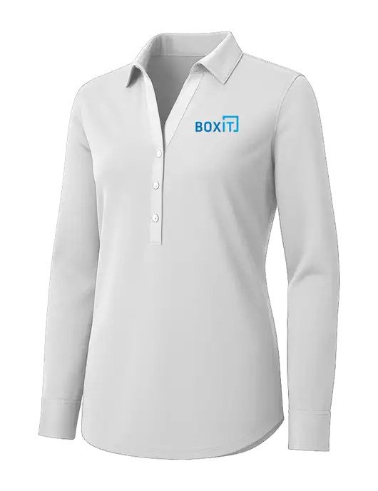 Womens White City Stretch Shirt w/BoxIt logo