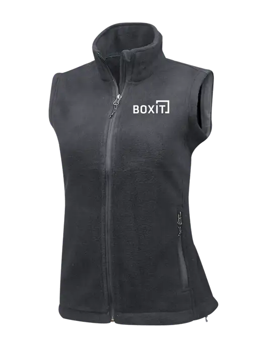 Medium Grey Womens Fleece Vest w/BoxIt logo