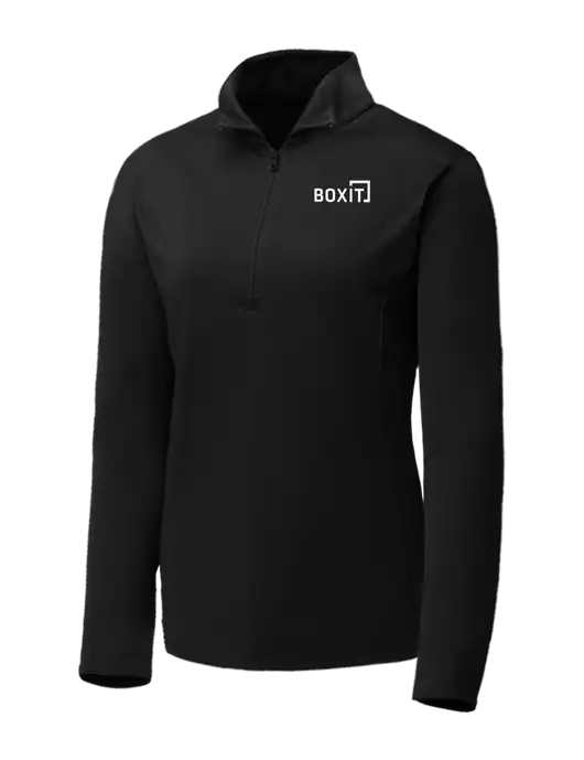 Black Womens Posicharge Competitor ¼ Zip Pullover w/BoxIt logo