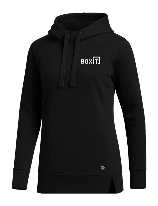 OGIO Black Womens Luuma Pullover Fleece Hoodie w/BoxIt logo