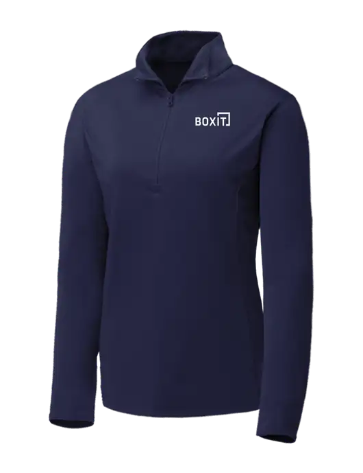 Navy Womens Posicharge Competitor ¼ Zip Pullover w/BoxIt logo