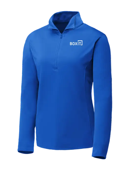 Dark Royal Womens Posicharge Competitor ¼ Zip Pullover w/BoxIt logo