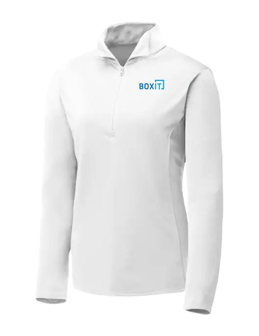 White Womens Posicharge Competitor ¼ Zip Pullover w/BoxIt logo