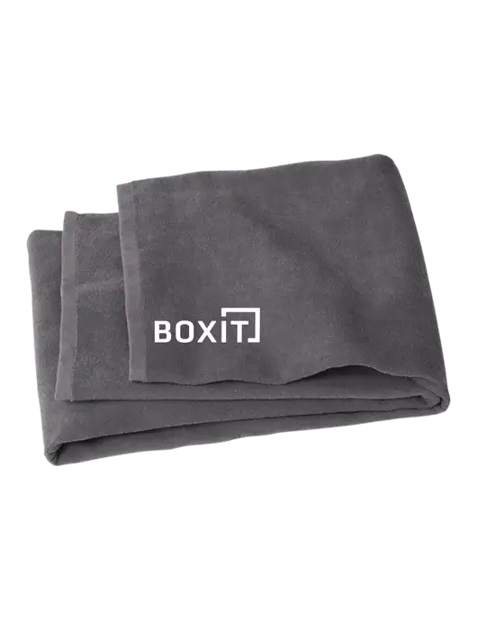 Graphite Beach Towel w/BoxIt logo