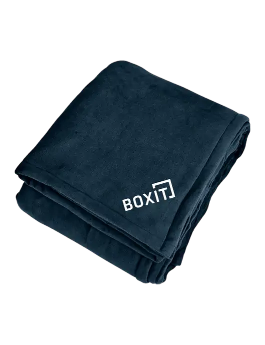 Mountain Lodge Navy Eclipse Blanket w/BoxIt logo