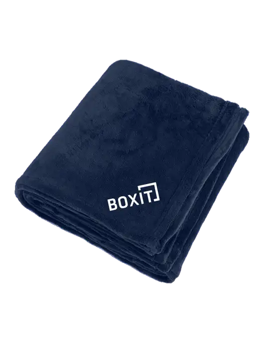 Oversized Deep Navy Ultra Plush Blanket w/BoxIt logo