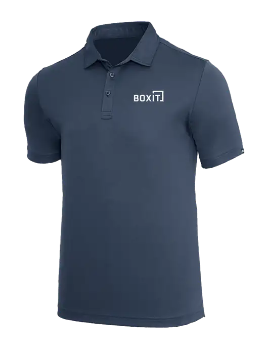 TravisMathew Dark Slate Blue Coto Performance Polo w/BoxIt logo