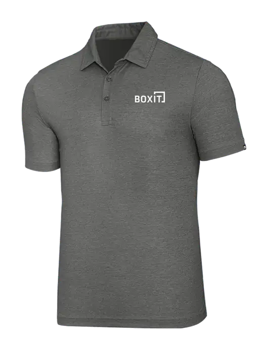 TravisMathew Grey Heather Oceanside Polo w/BoxIt logo