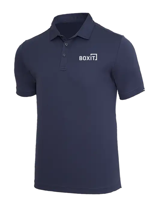TravisMathew Navy Coto Performance Polo w/BoxIt logo