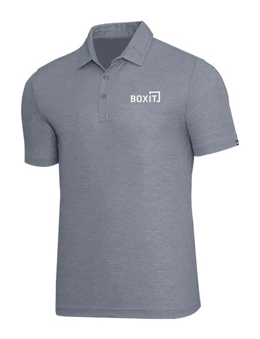 TravisMathew Navy Heather Oceanside Polo w/BoxIt logo
