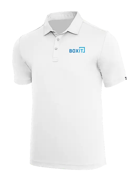 TravisMathew White Coto Performance Polo w/BoxIt logo