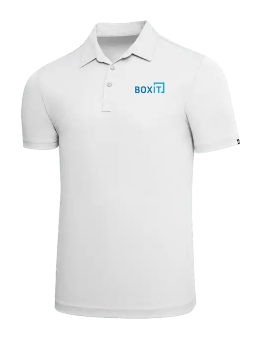 TravisMathew White Solid Oceanside Polo w/BoxIt logo