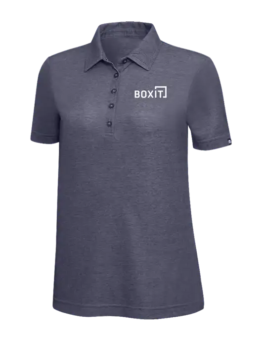 TravisMathew Navy Heather Womens Oceanside Polo w/BoxIt logo