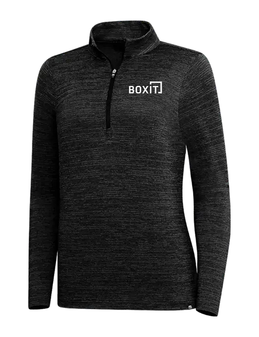 TravisMathew Black Womens Crestview 1/4 Zip w/BoxIt logo