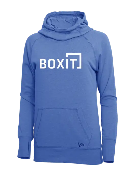 New Era Royal Heather Womens Tri-Blend Fleece Pullover Hoodie w/BoxIt logo