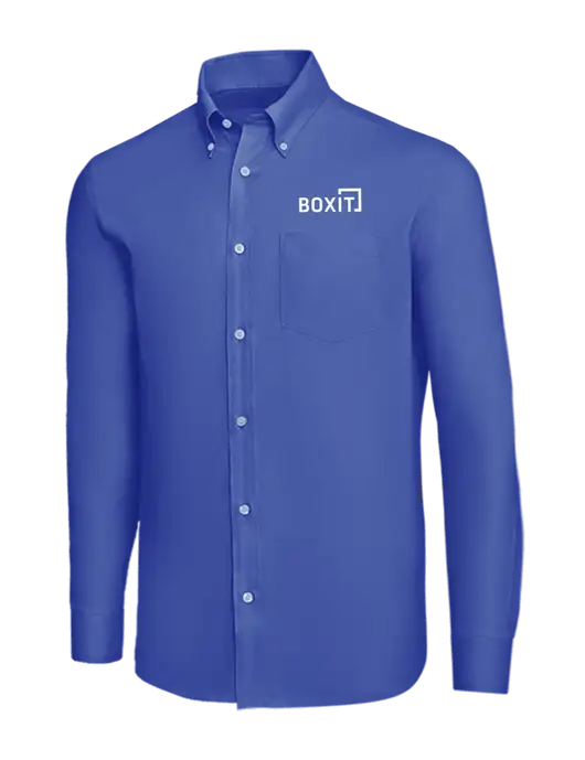 Brooks Brothers Dark Royal Wrinkle-Free Stretch Nailhead Shirt w/BoxIt logo