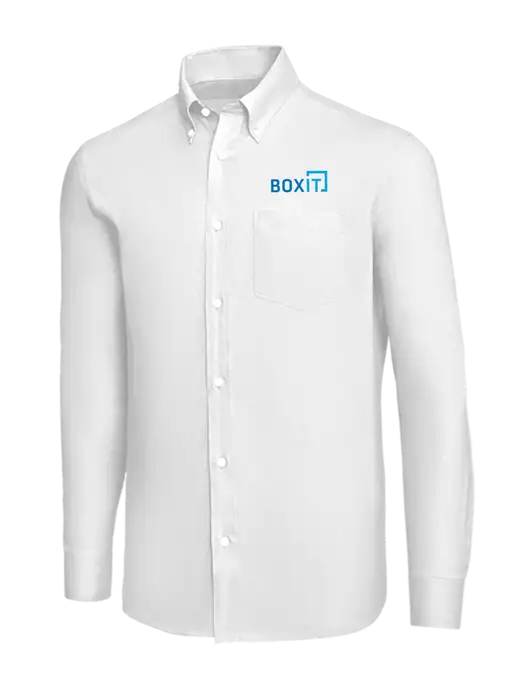 Brooks Brothers White Wrinkle-Free Stretch Nailhead Shirt w/BoxIt logo