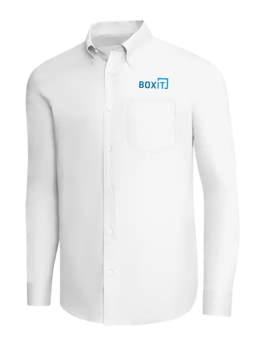Brooks Brothers White Wrinkle-Free Stretch Pinpoint Shirt w/BoxIt logo