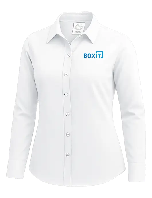 Brooks Brothers Womens White Wrinkle-Free Stretch Nailhead Shirt w/BoxIt logo