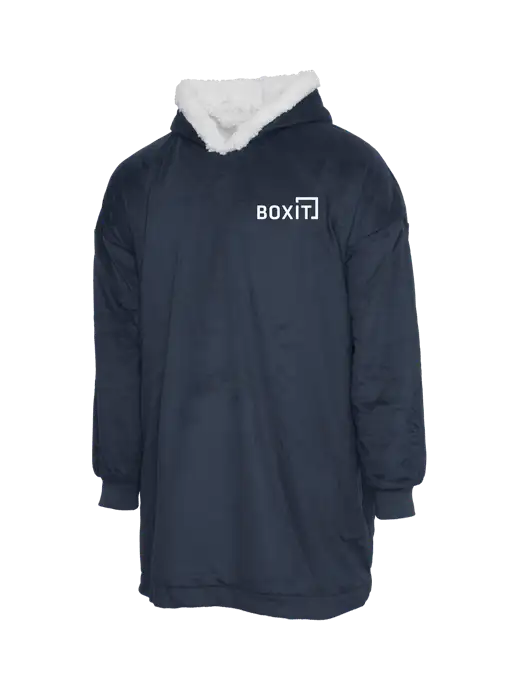 Wearable Lodge Navy Blanket w/BoxIt logo